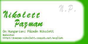 nikolett pazman business card